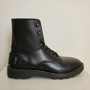 Coach G1568 Black Leather Combat Boots Men's Size 9